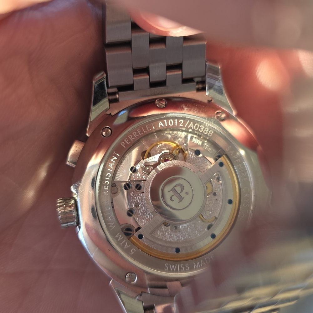 Perrelet Stainless Watch with Roman Numerals and Date Display - Picture 4 of 9